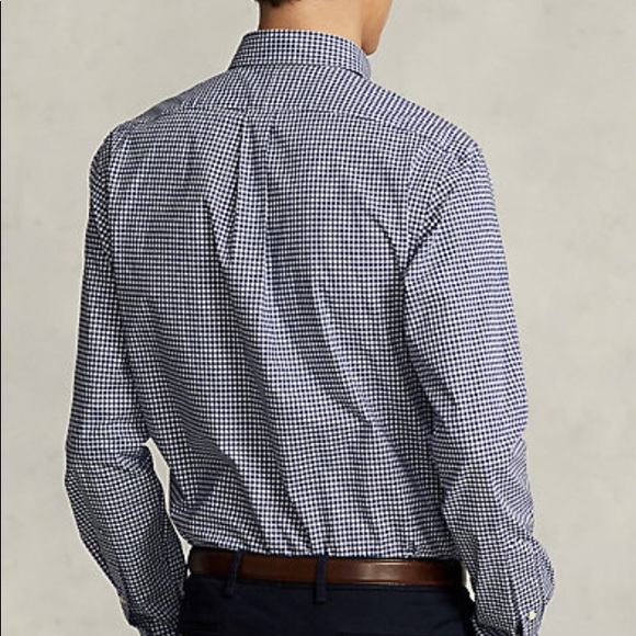 NEW Ralph Lauren Classic Fit Gingham Stretch Poplin Button Up Shirt - Picture 3 of 6